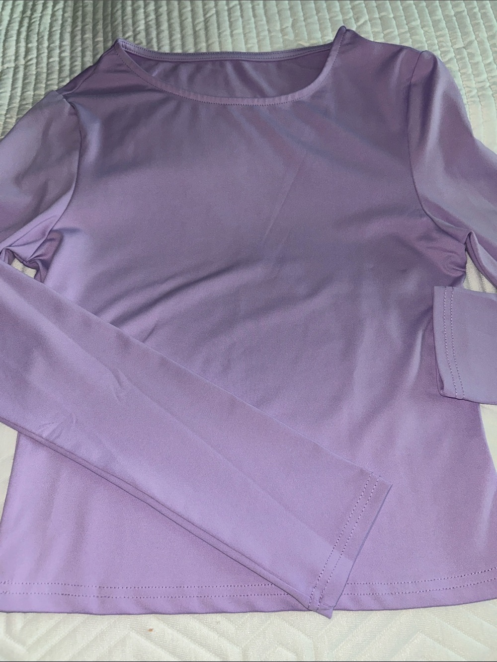 Lavender Long-Sleeve Scoop Neck Top